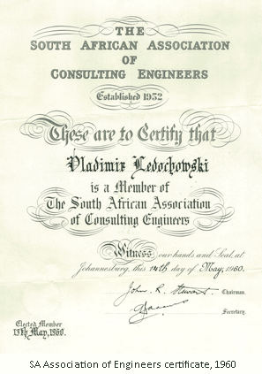 SA engineering certificate